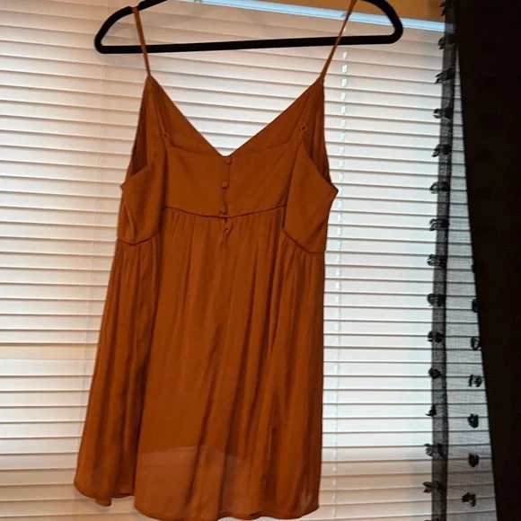 Express Satin Cami Dress in Rust - Picture 2 of 3